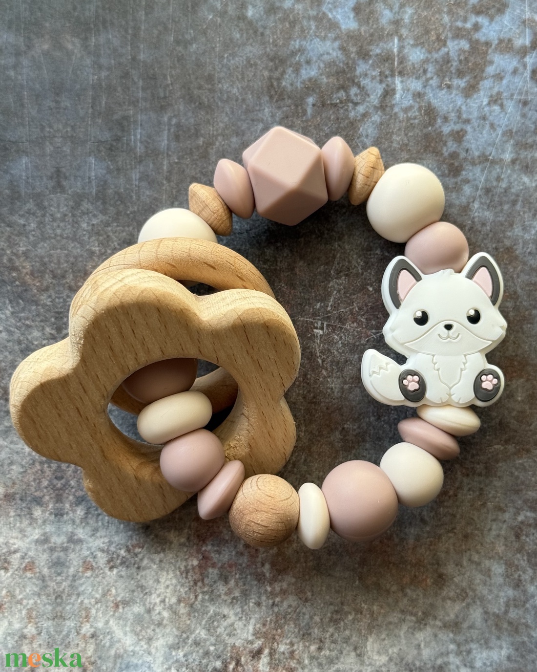 Csörgő rágóka #33 Vaníla Rózsagyökér   - baba - mama - baba játékok - rágóka - Meska.hu