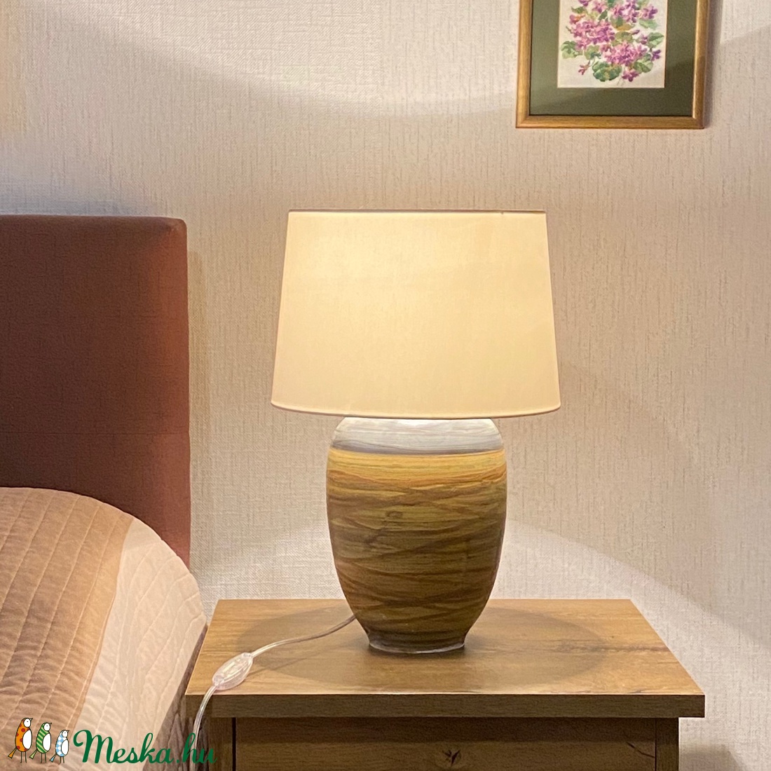 Egyedi esztali lámpa - Kerámia asztali lámpa - otthon & lakás - lámpa - asztali lámpa - Meska.hu
