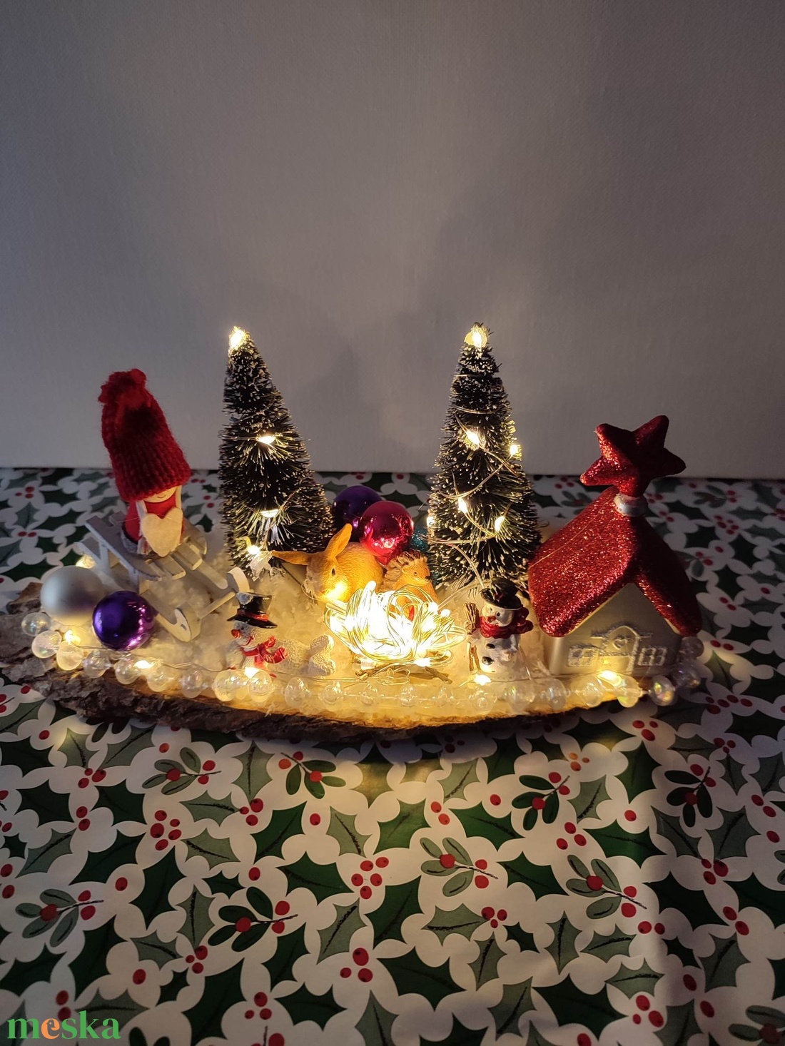 Dekoráció - karácsony - karácsonyi lakásdekoráció - karácsonyi falu, házikó - Meska.hu