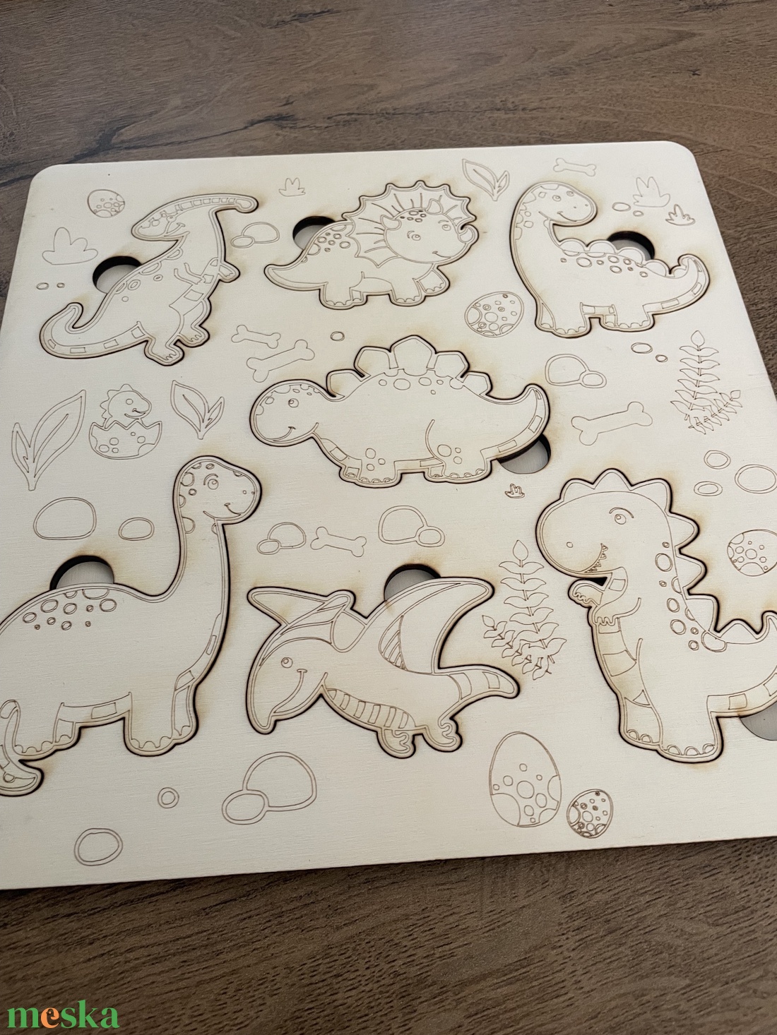 Dinós puzzle  - játék & sport - készségfejlesztő és logikai játék - szín és formaválogató játékok - Meska.hu Dinós puzzle  - játék & sport - készségfejlesztő és logikai játék - szín és formaválogató játékok - Meska.hu