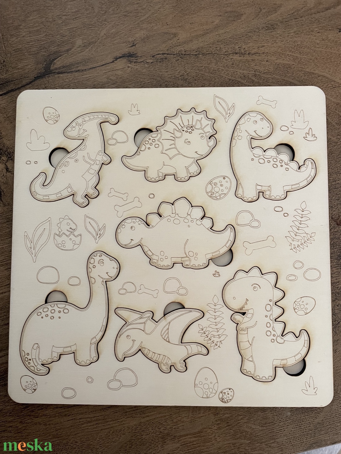 Dinós puzzle  - játék & sport - készségfejlesztő és logikai játék - szín és formaválogató játékok - Meska.hu Dinós puzzle  - játék & sport - készségfejlesztő és logikai játék - szín és formaválogató játékok - Meska.hu