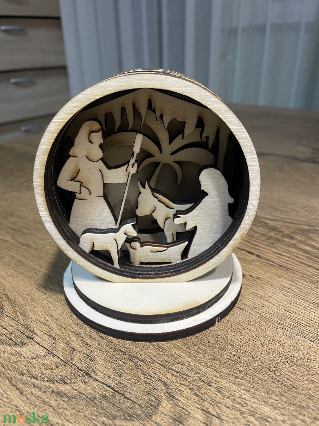 Betlehemes kerek doboz - karácsony - karácsonyi lakásdekoráció - ünnepi asztaldekoráció - Meska.hu