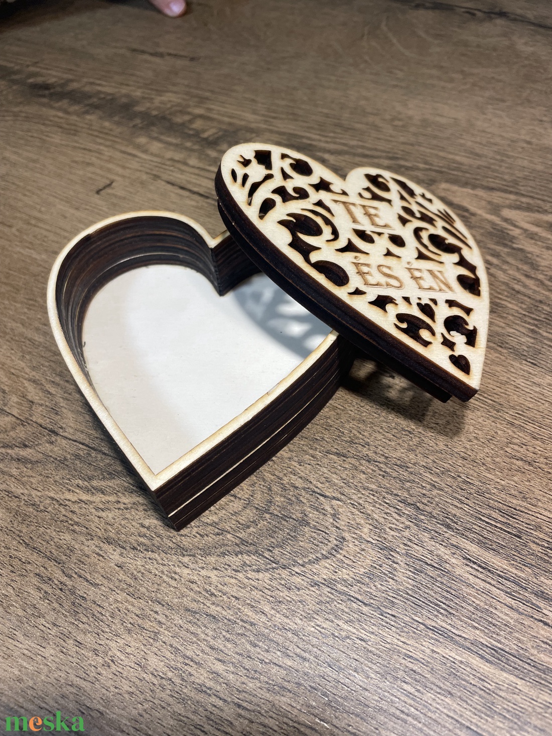 Szív  alakú tároló - kellékek & szerszámok - hobby fa alapanyag - tároló - Meska.hu