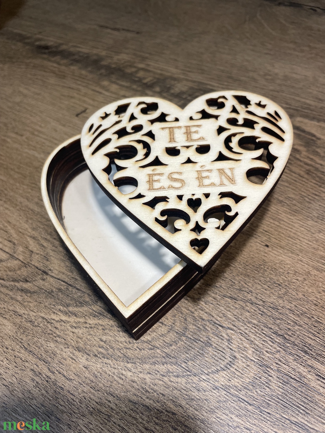 Szív  alakú tároló - kellékek & szerszámok - hobby fa alapanyag - tároló - Meska.hu