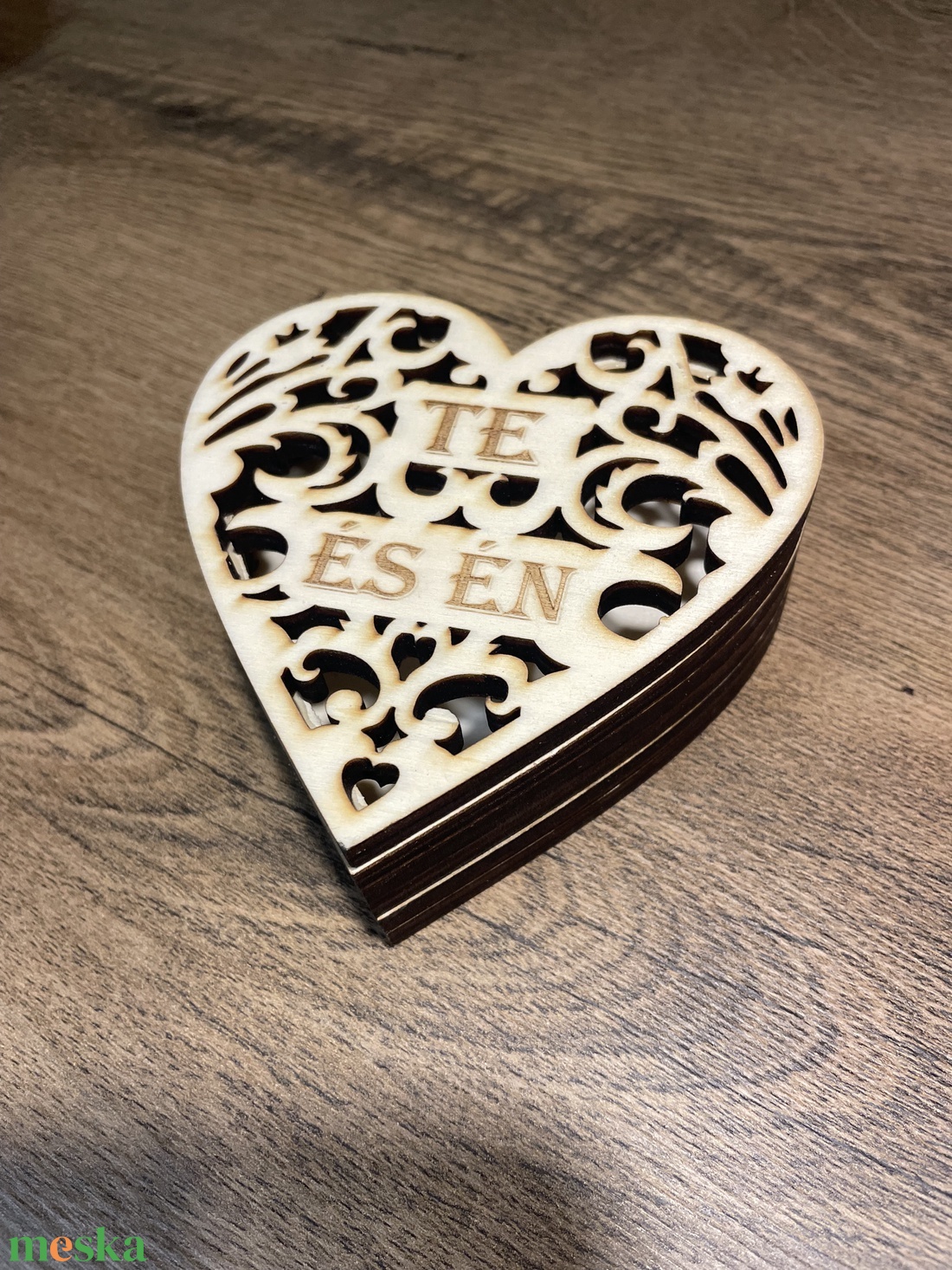 Szív  alakú tároló - kellékek & szerszámok - hobby fa alapanyag - tároló - Meska.hu