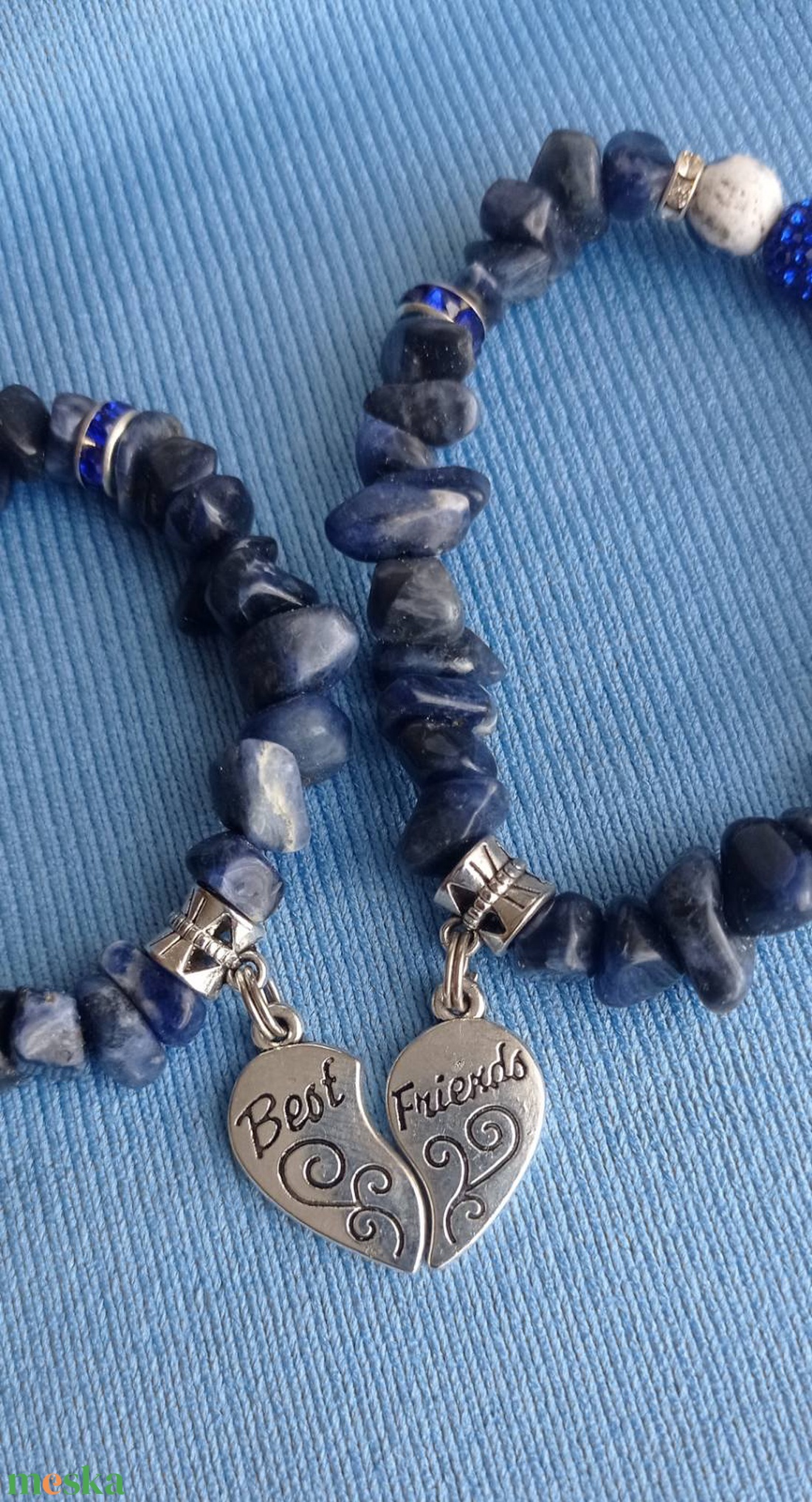 Ásvány chips páros karkötő. - ékszer - karkötő - karkötő medállal - Meska.hu