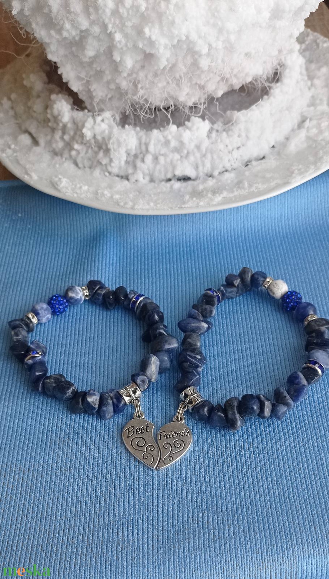 Ásvány chips páros karkötő. - ékszer - karkötő - karkötő medállal - Meska.hu