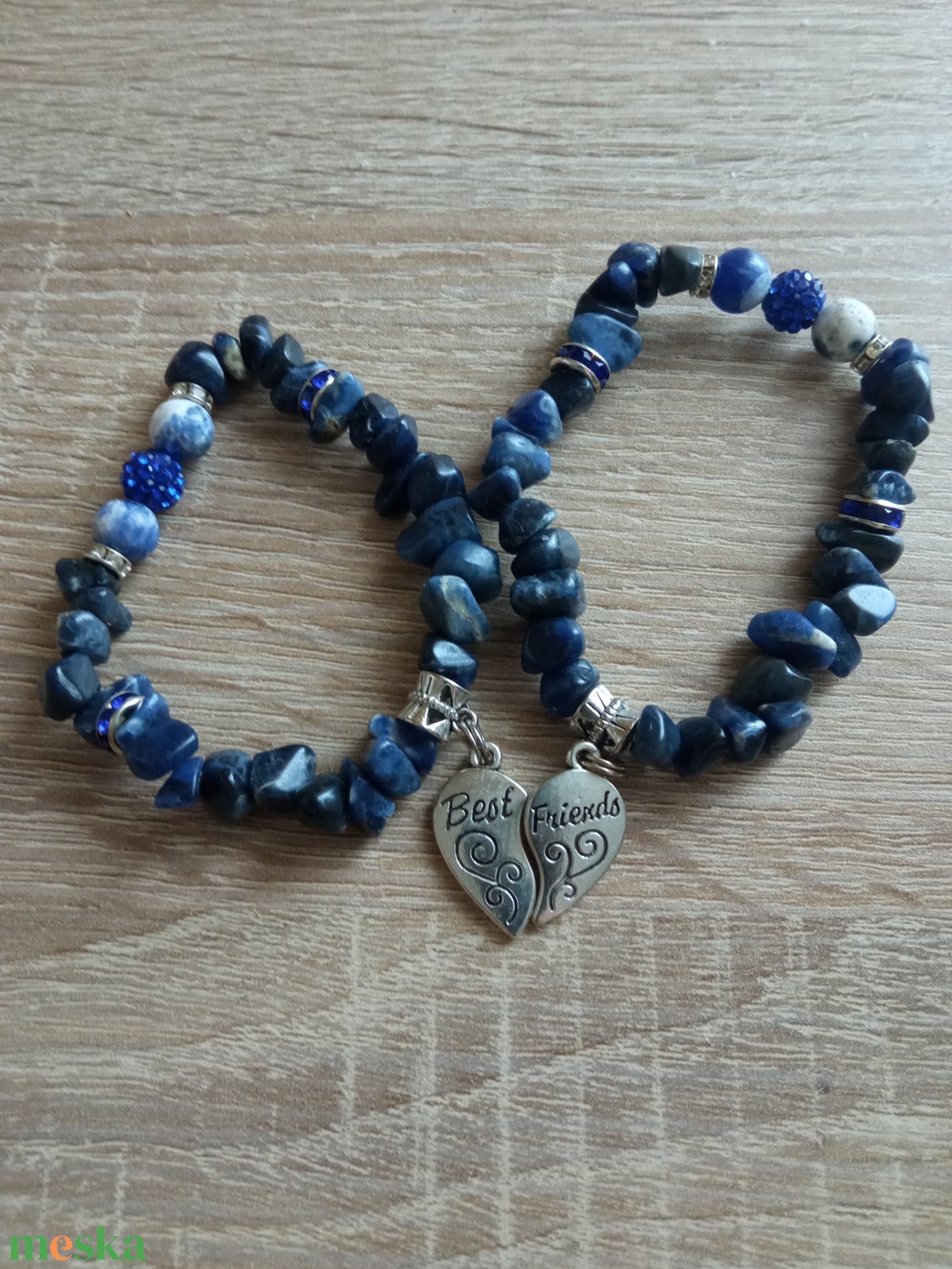 Ásvány chips páros karkötő. - ékszer - karkötő - karkötő medállal - Meska.hu