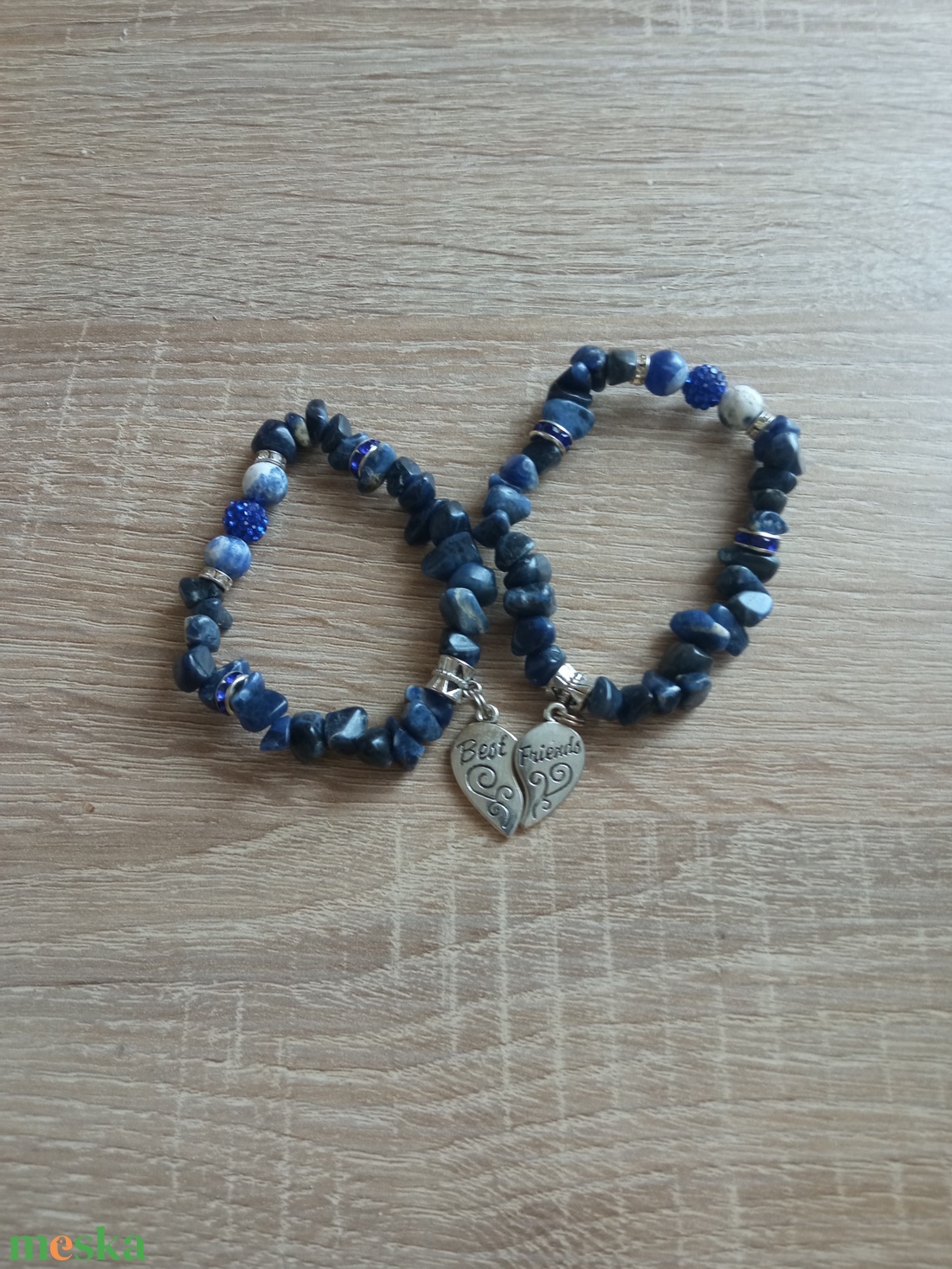 Ásvány chips páros karkötő. - ékszer - karkötő - karkötő medállal - Meska.hu