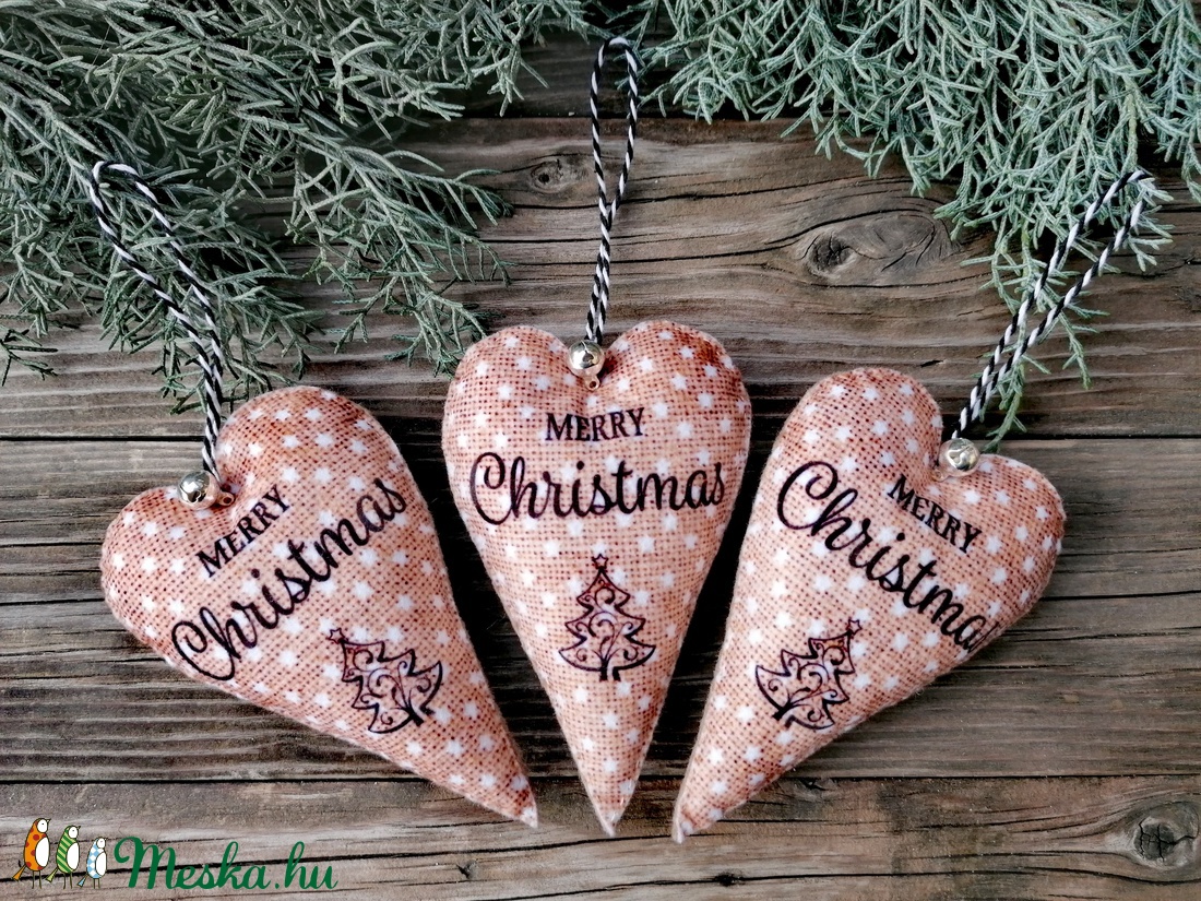 Karácsonyi filc dísz, merry christmas felirattal - karácsony - karácsonyi lakásdekoráció - karácsonyfadíszek - Meska.hu