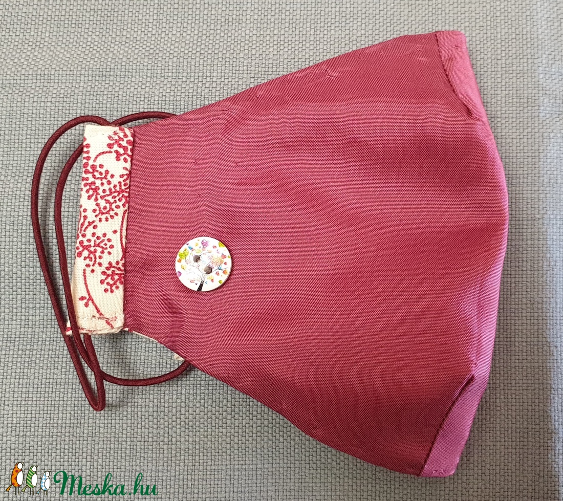 Alkalmi maszk, püspöklila női arcmaszk, textil női maszk, 2 rétegű mintás maszk - női - női - Meska.hu