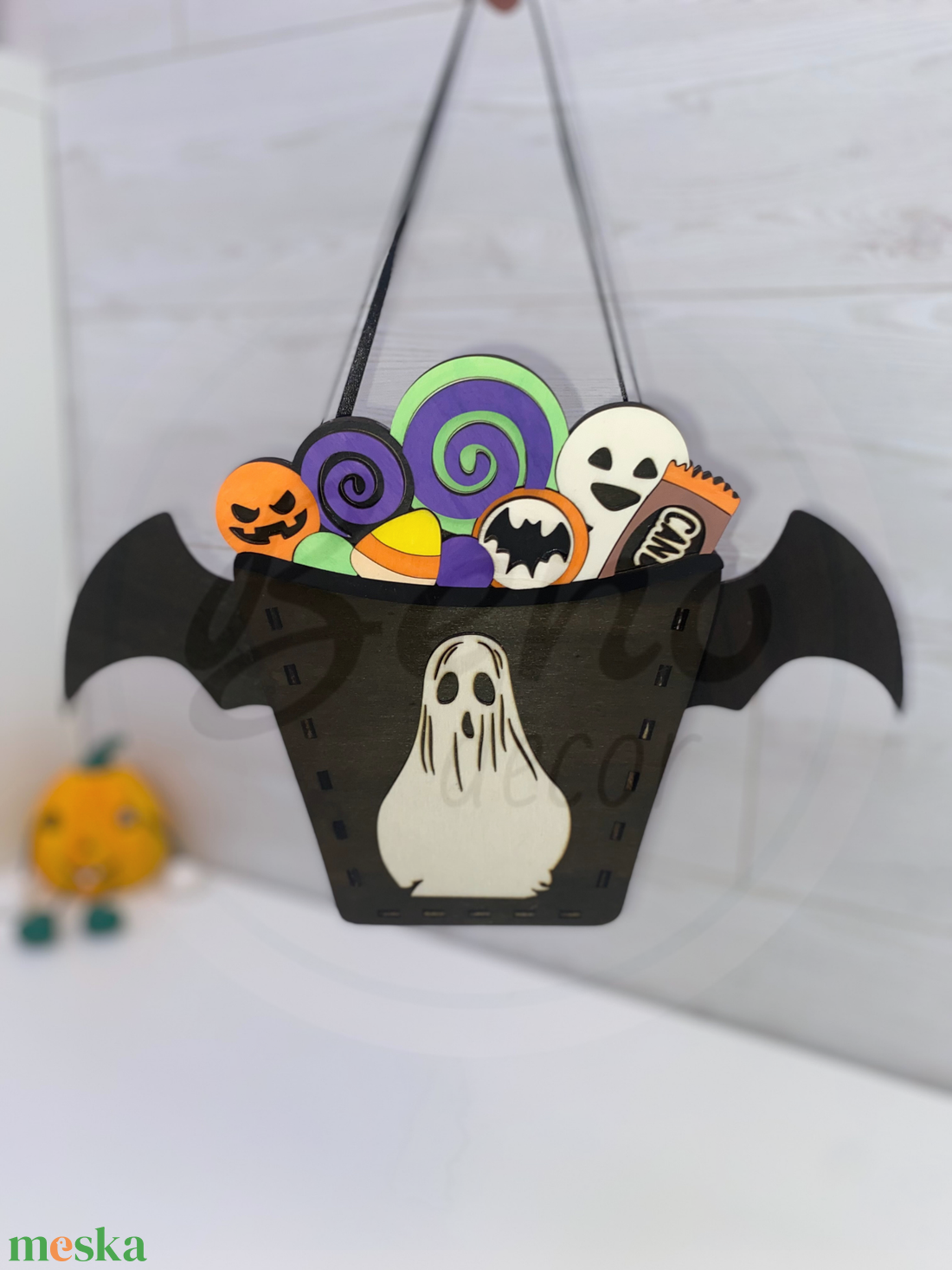 Halloween-i cukorkagyűjtő kosár - otthon & életmód - dekoráció - halloween - halloweeni dekoráció - Meska.hu