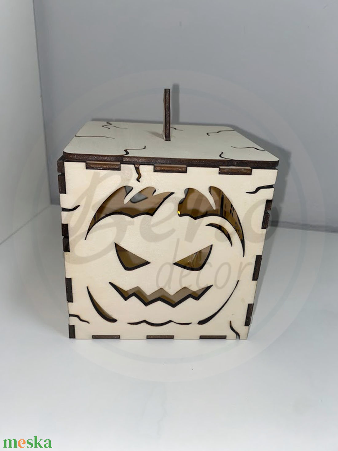Halloween-i lámpás tök és ház mintával - otthon & életmód - dekoráció - halloween - halloweeni tök - Meska.hu