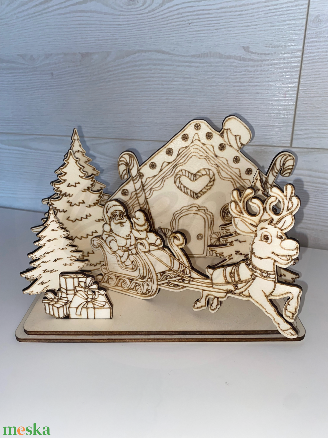 Mézeskalácsházikós karácsonyi dekoráció - karácsony - karácsonyi lakásdekoráció - karácsonyi lakásdíszek - Meska.hu