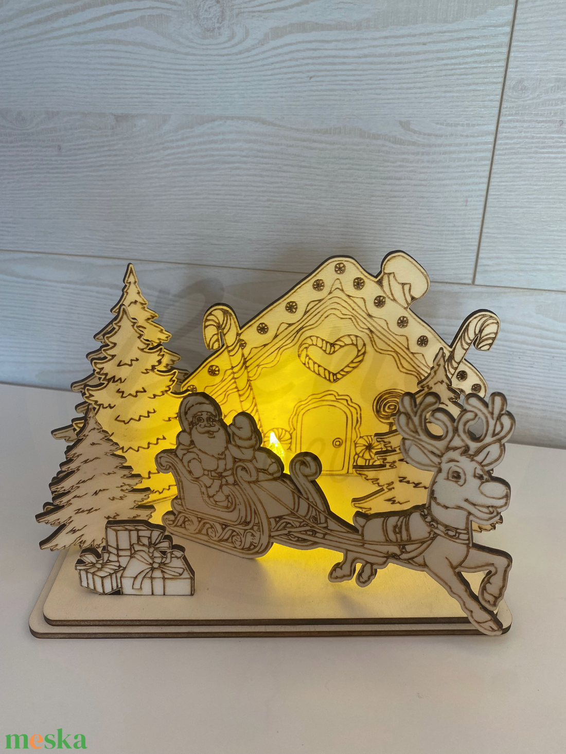 Mézeskalácsházikós karácsonyi dekoráció - karácsony - karácsonyi lakásdekoráció - karácsonyi lakásdíszek - Meska.hu