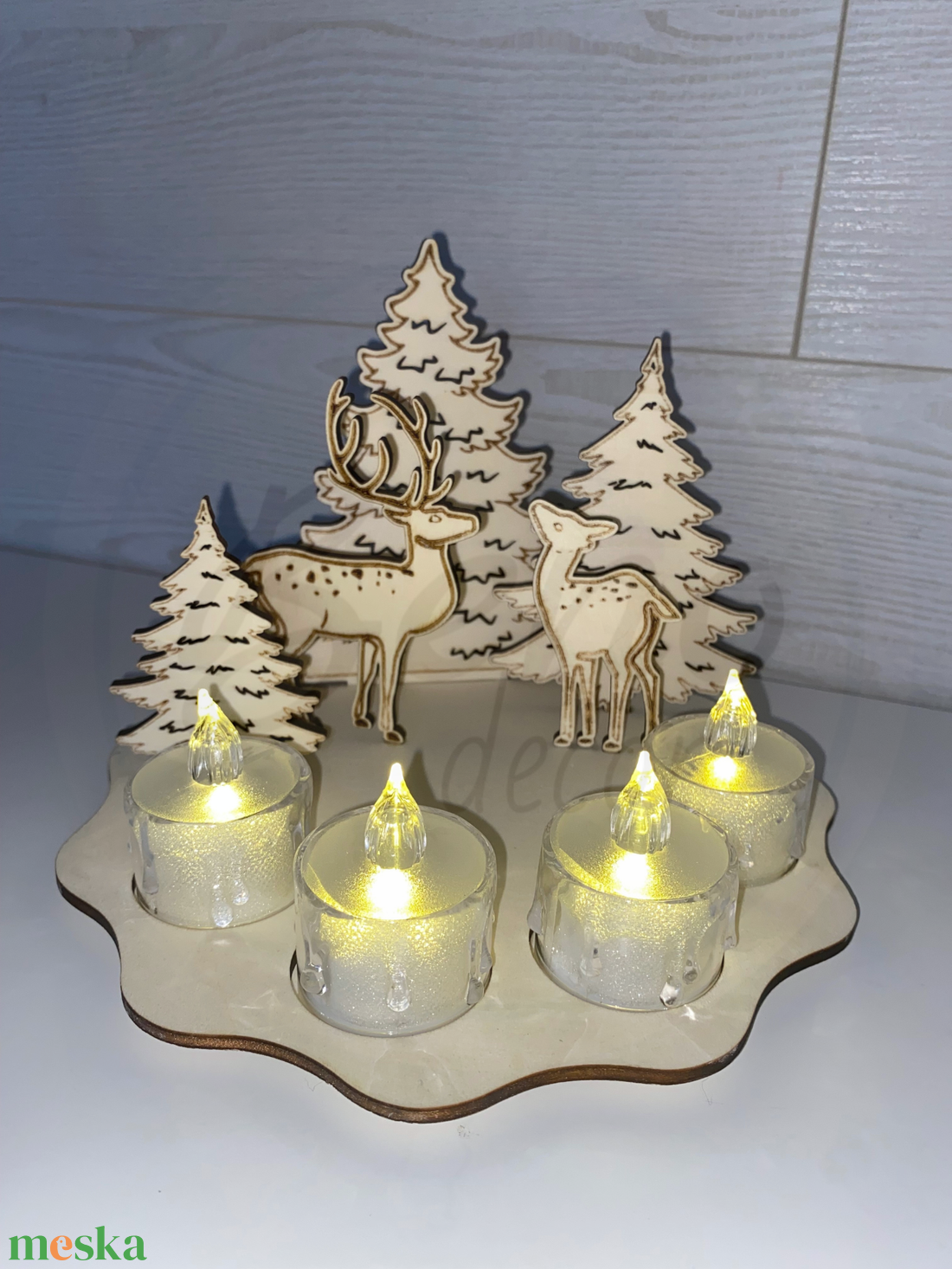 Szarvasos karácsonyi dekoráció - karácsony - karácsonyi lakásdekoráció - karácsonyi lakásdíszek - Meska.hu