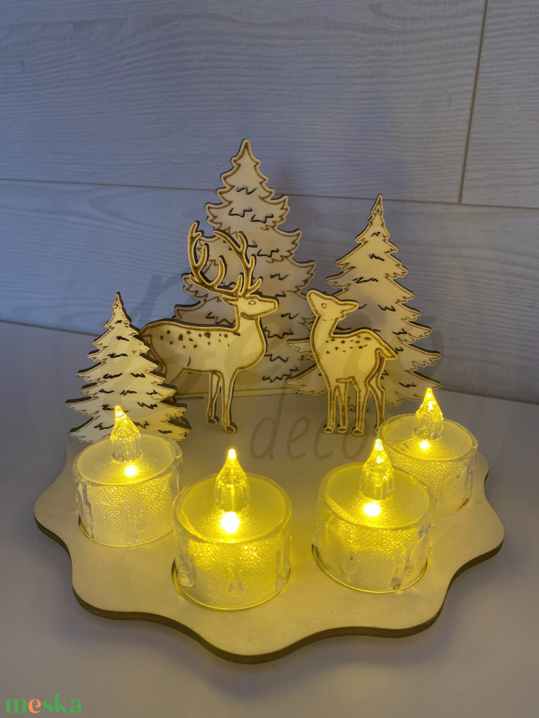 Szarvasos karácsonyi dekoráció - karácsony - karácsonyi lakásdekoráció - karácsonyi lakásdíszek - Meska.hu