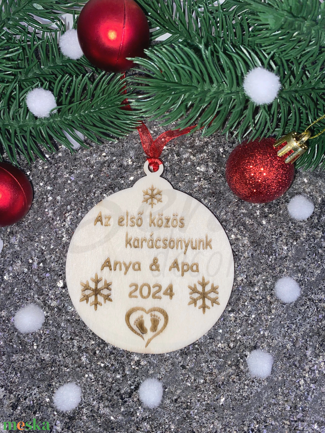 Az első közös karácsonyunk Anya és Apa karácsonyfadísz - karácsony - karácsonyi lakásdekoráció - karácsonyfadíszek - Meska.hu