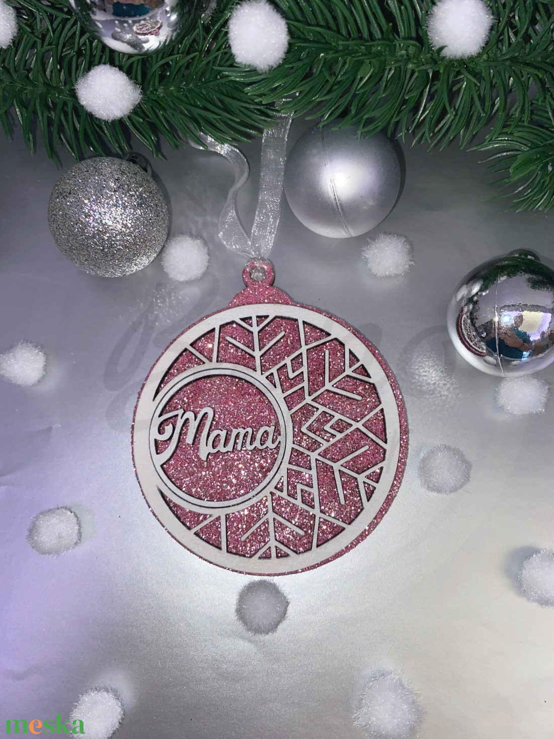 Karácsonyfadísz - Mama felirat - karácsony - karácsonyi lakásdekoráció - karácsonyfadíszek - Meska.hu
