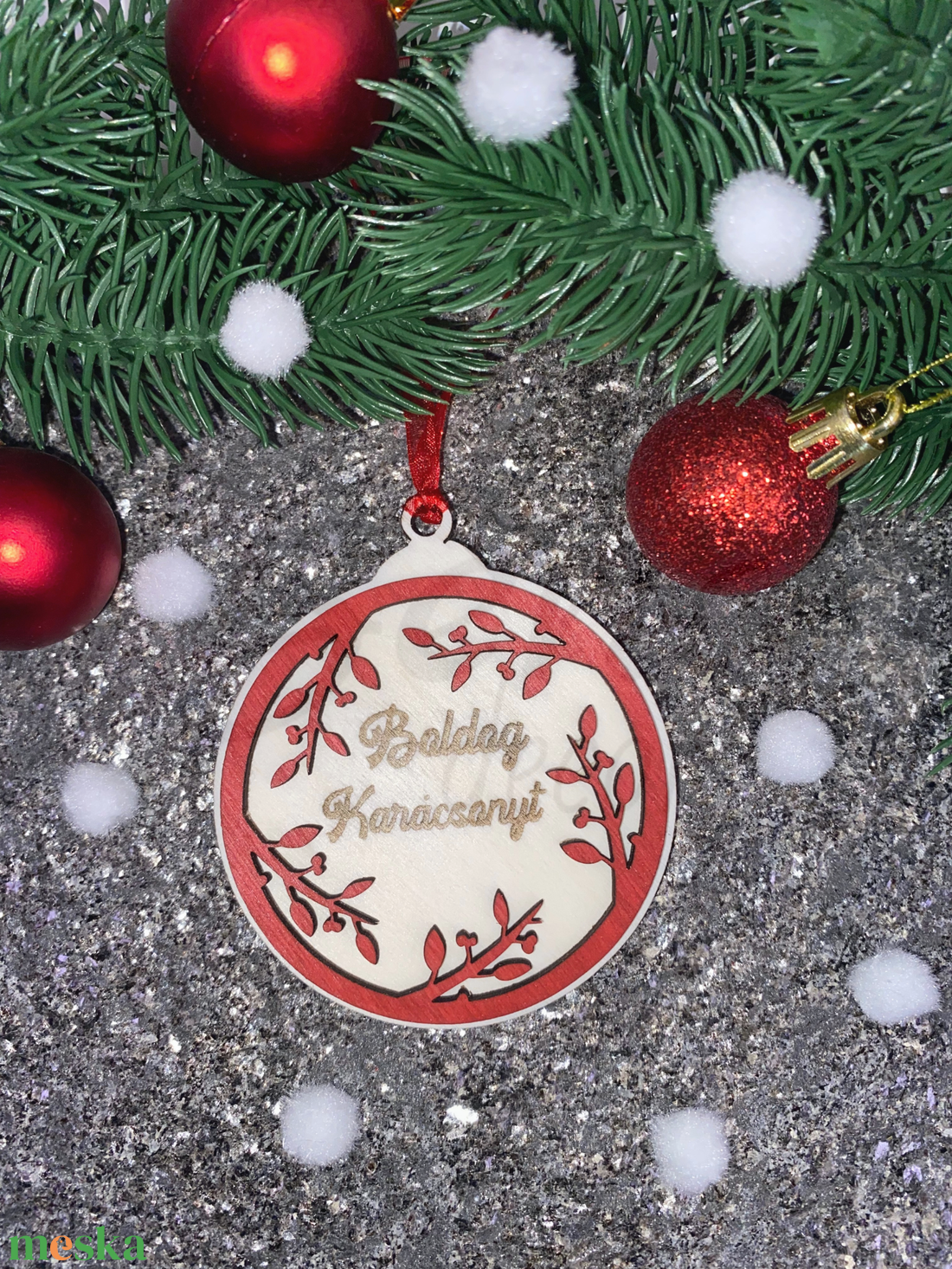 Karácsonyfadísz - Boldog Karácsonyt/Merry Christmas felirat - karácsony - karácsonyi lakásdekoráció - karácsonyfadíszek - Meska.hu