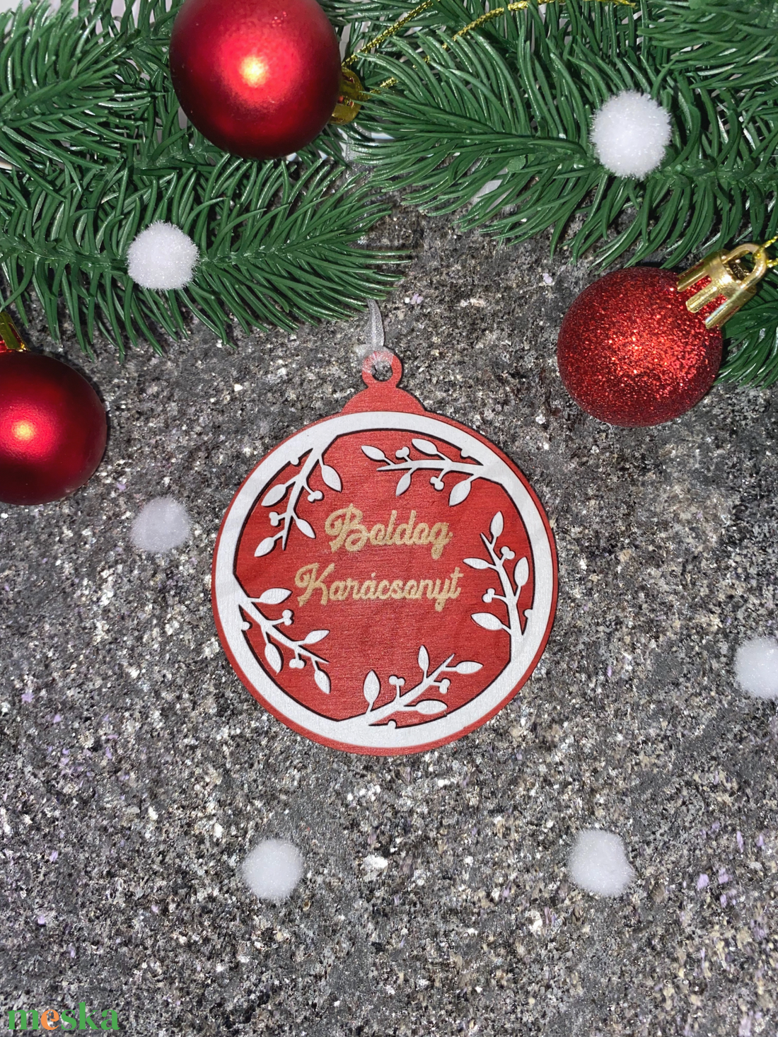 Karácsonyfadísz - Boldog Karácsonyt felirat - karácsony - karácsonyi lakásdekoráció - karácsonyfadíszek - Meska.hu