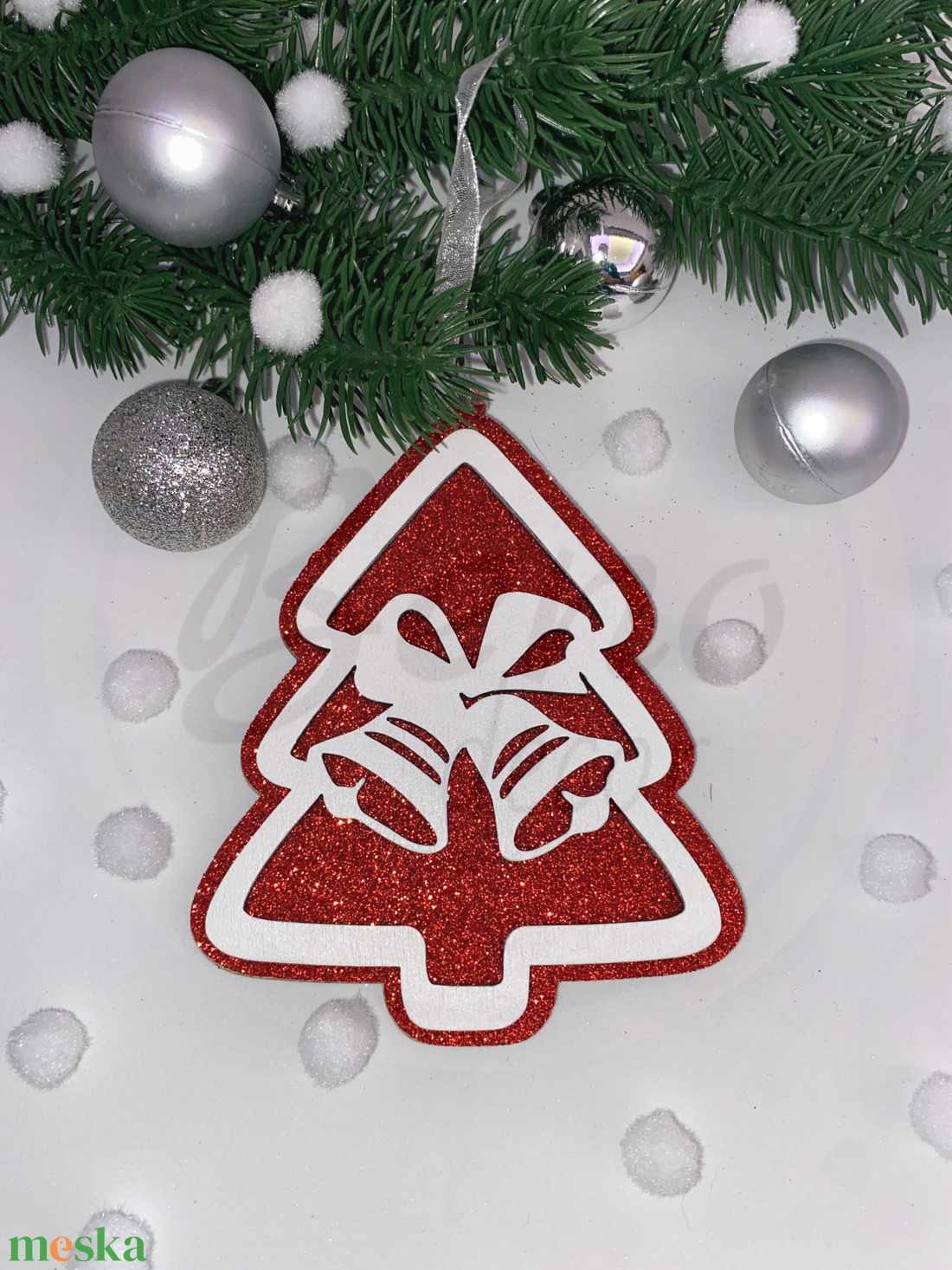 Karácsonyfadísz - harang mintával - karácsony - karácsonyi lakásdekoráció - karácsonyfadíszek - Meska.hu