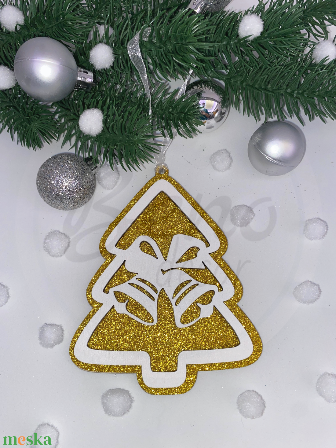 Karácsonyfadísz - harang mintával - karácsony - karácsonyi lakásdekoráció - karácsonyfadíszek - Meska.hu