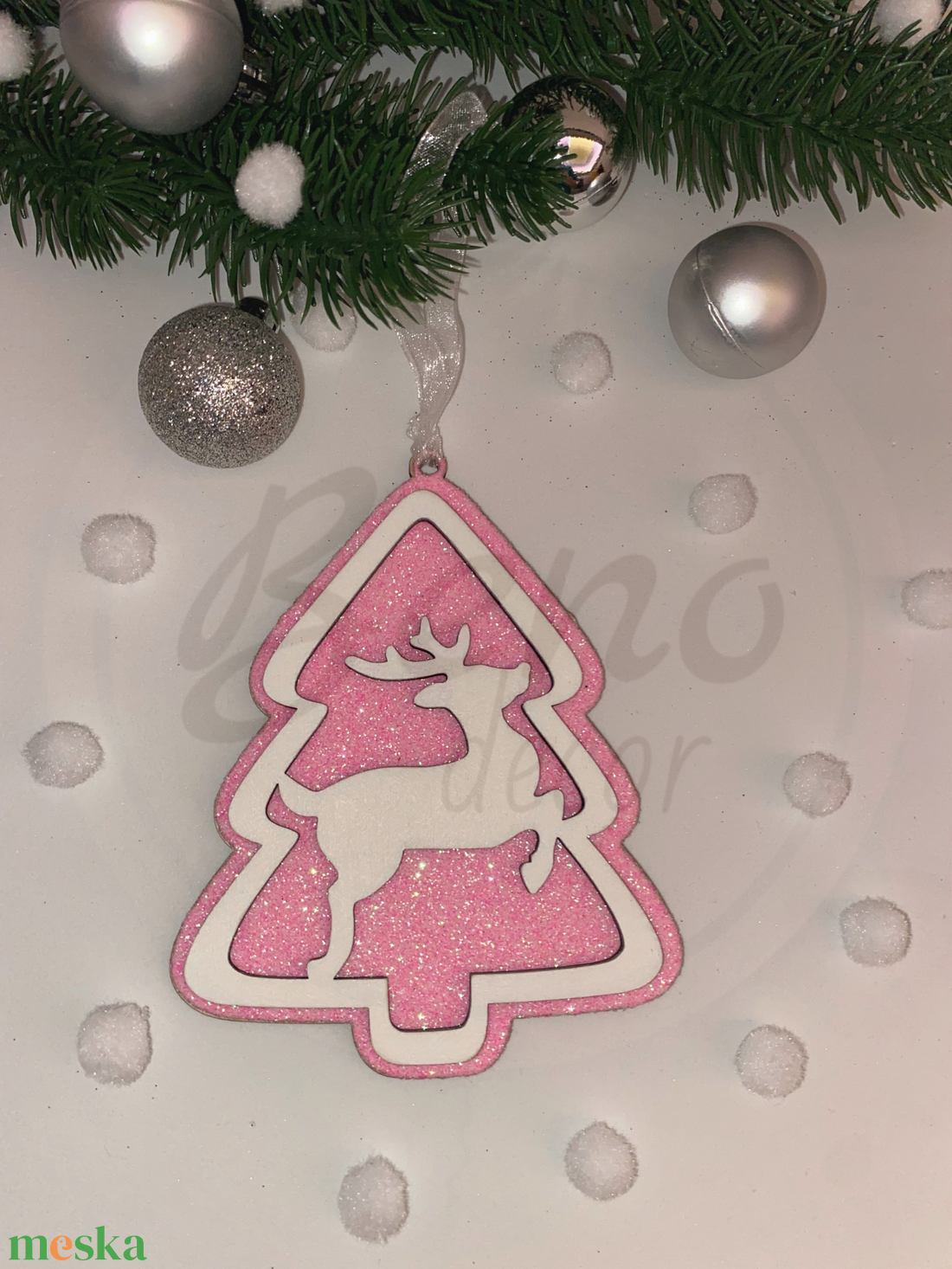 Karácsonyfadísz - rénszarvas mintával - karácsony - karácsonyi lakásdekoráció - karácsonyfadíszek - Meska.hu