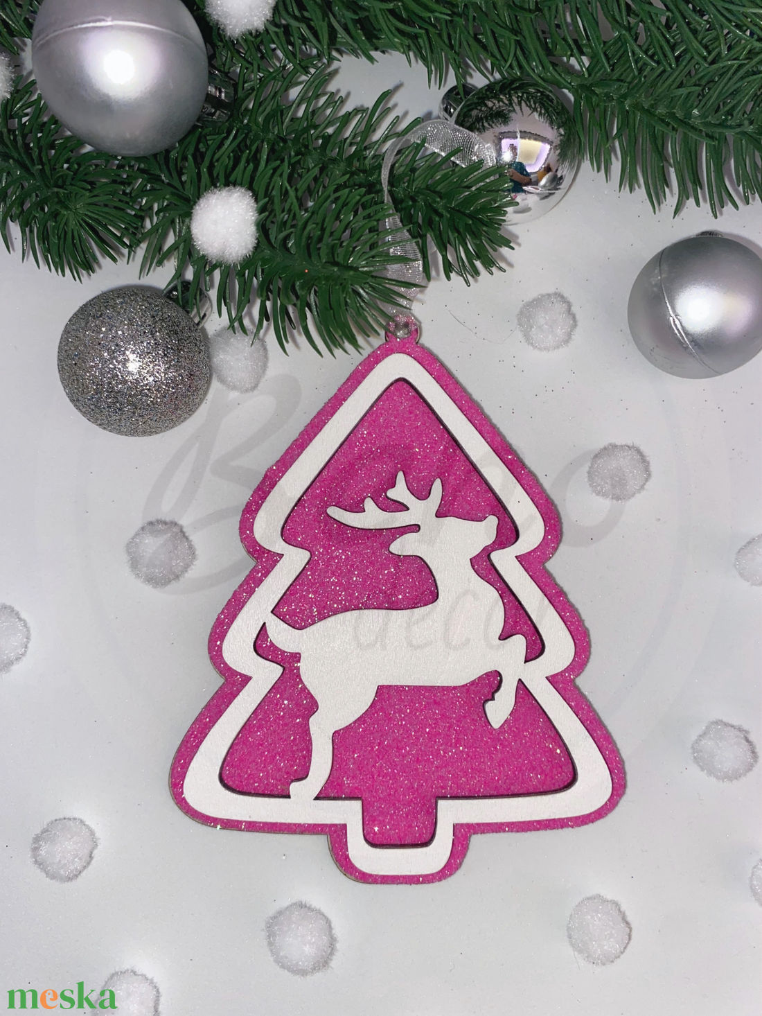 Karácsonyfadísz - rénszarvas mintával - karácsony - karácsonyi lakásdekoráció - karácsonyfadíszek - Meska.hu