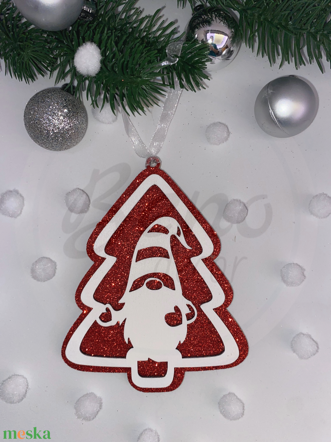 Karácsonyfadísz - manó mintával - karácsony - karácsonyi lakásdekoráció - karácsonyfadíszek - Meska.hu
