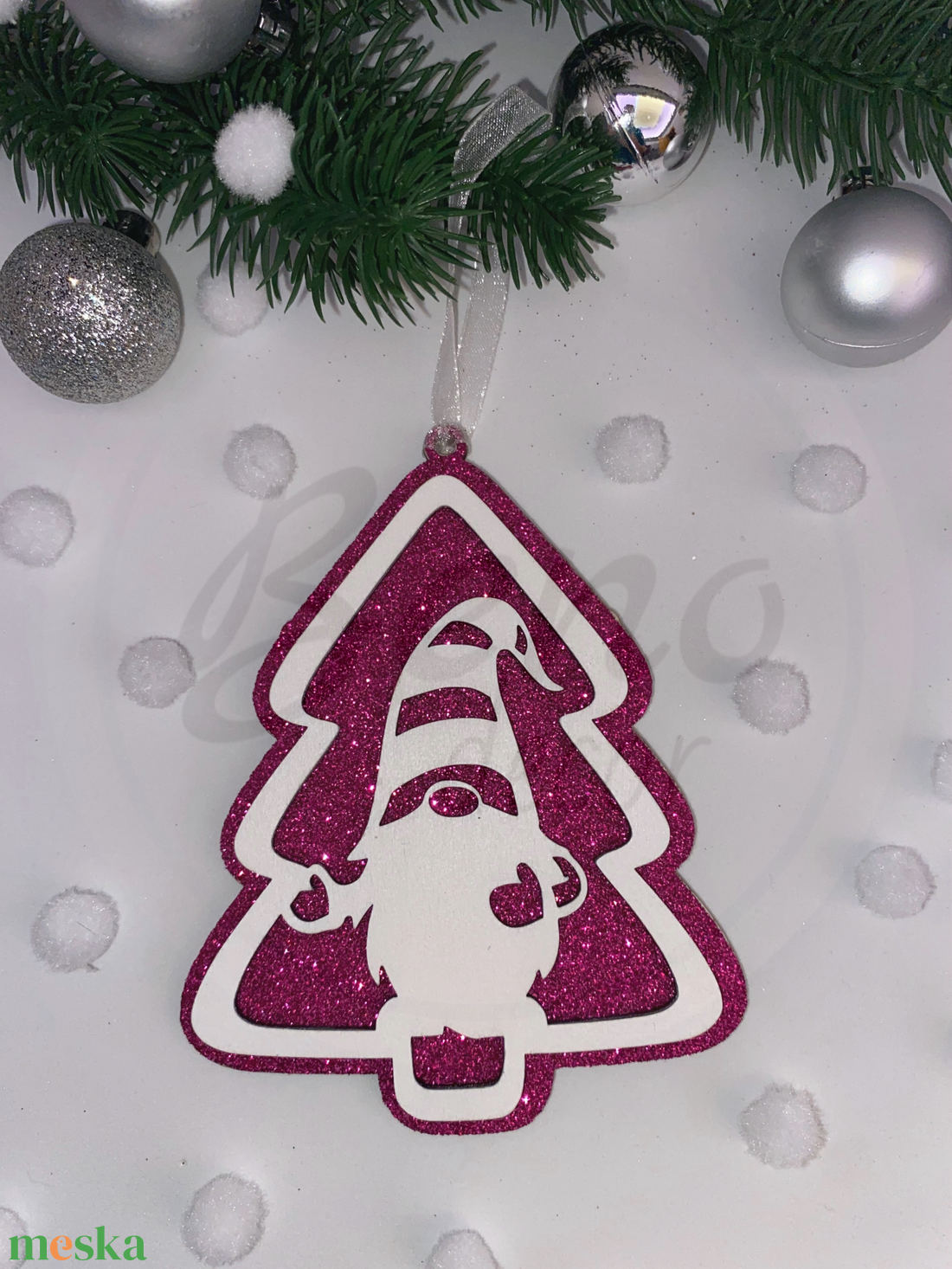 Karácsonyfadísz - manó mintával - karácsony - karácsonyi lakásdekoráció - karácsonyfadíszek - Meska.hu