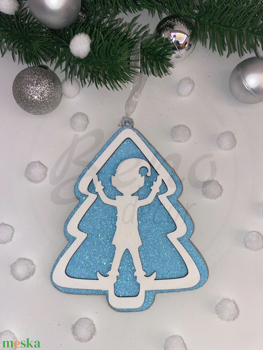 Karácsonyfadísz - manó mintával - karácsony - karácsonyi lakásdekoráció - karácsonyfadíszek - Meska.hu