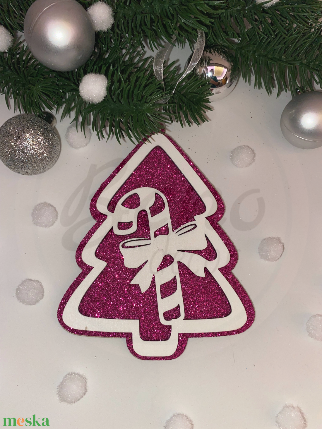 Karácsonyfadísz - cukorkarúd mintával - karácsony - karácsonyi lakásdekoráció - karácsonyfadíszek - Meska.hu