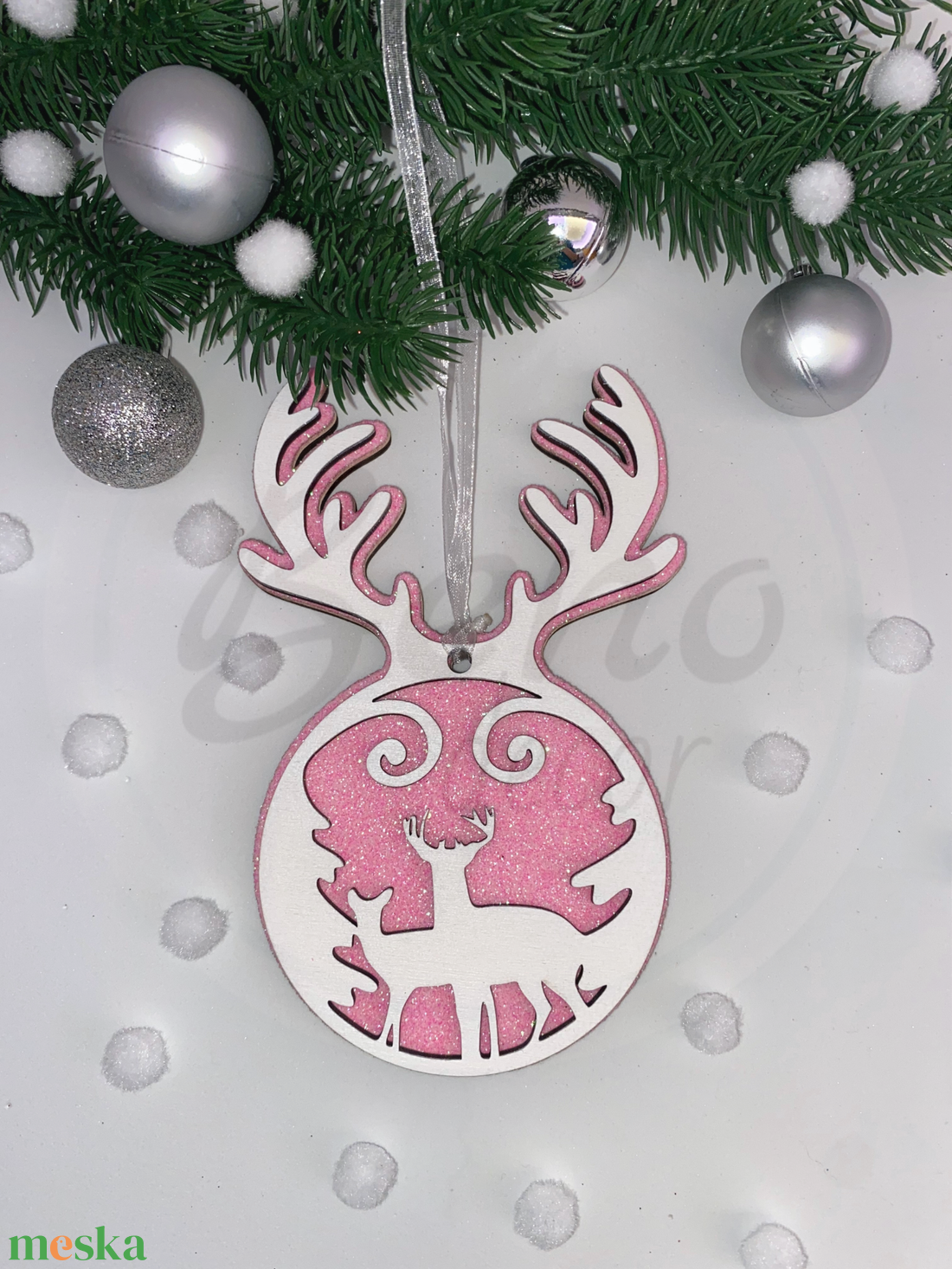 Karácsonyfadísz - rénazarvas mintával - karácsony - karácsonyi lakásdekoráció - karácsonyfadíszek - Meska.hu