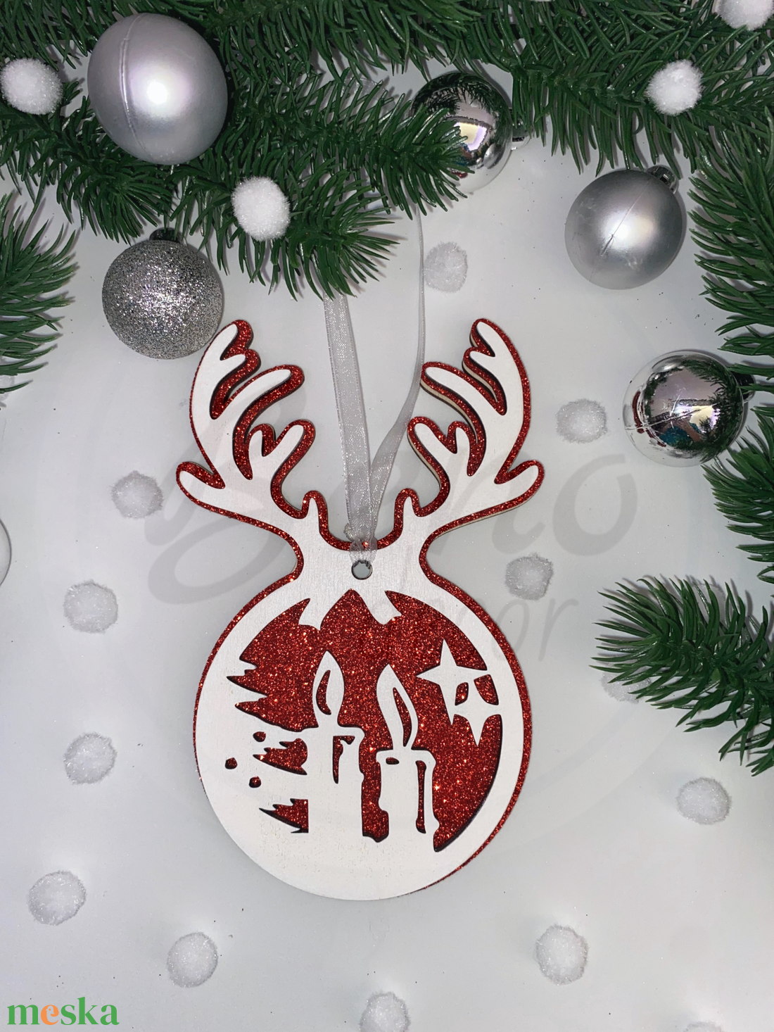 Karácsonyfadísz - gyertya mintával - karácsony - karácsonyi lakásdekoráció - karácsonyfadíszek - Meska.hu