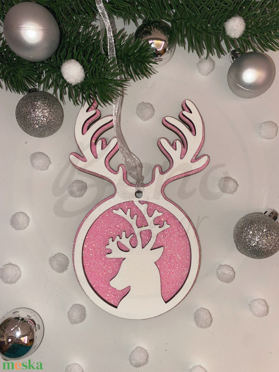 Karácsonyfadísz - rénazarvas mintával - karácsony - karácsonyi lakásdekoráció - karácsonyfadíszek - Meska.hu
