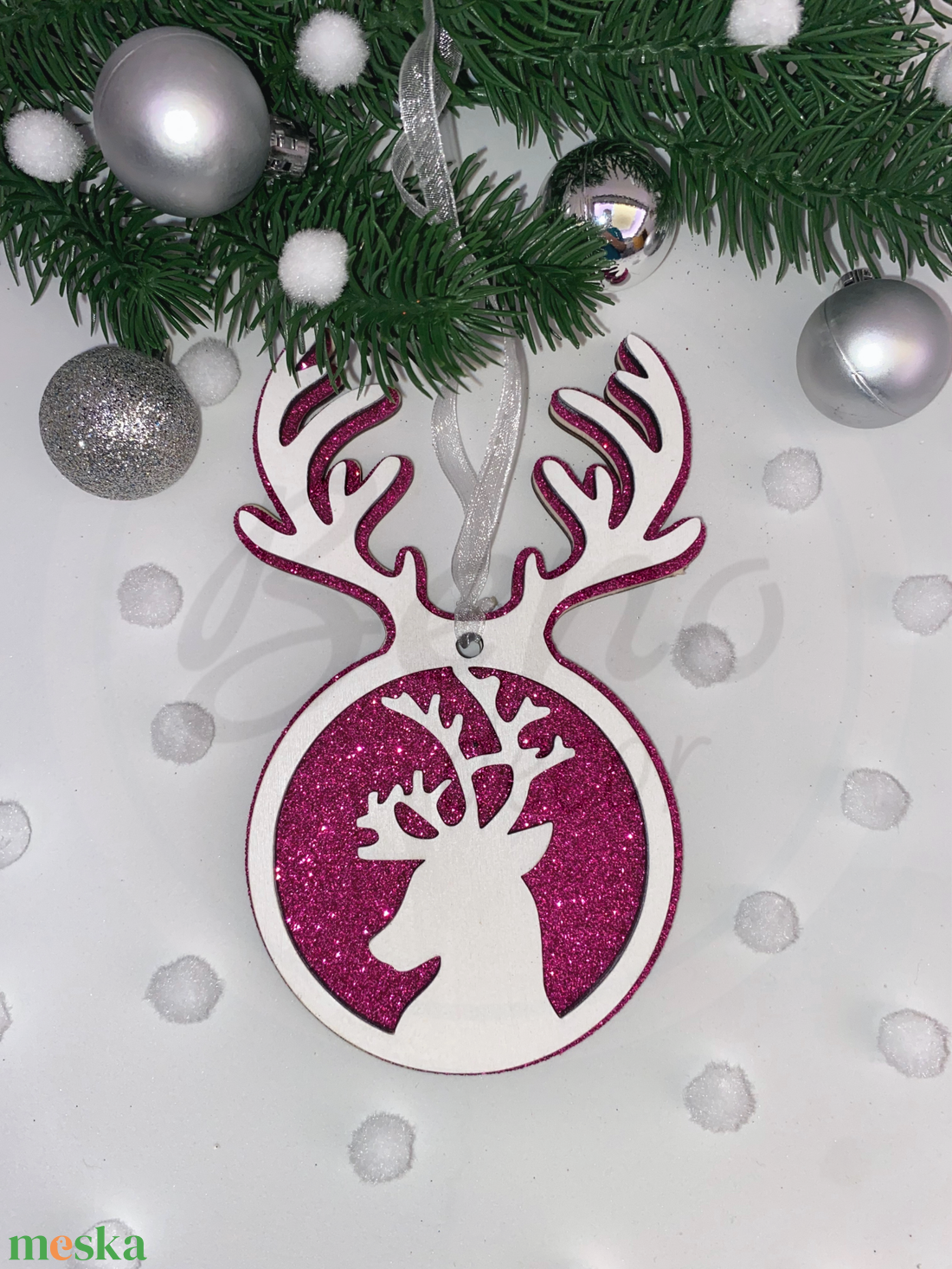 Karácsonyfadísz - rénazarvas mintával - karácsony - karácsonyi lakásdekoráció - karácsonyfadíszek - Meska.hu