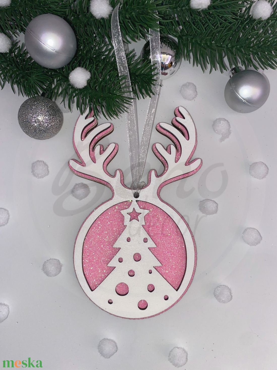 Karácsonyfadísz - karácsonyfa mintával - karácsony - karácsonyi lakásdekoráció - karácsonyfadíszek - Meska.hu