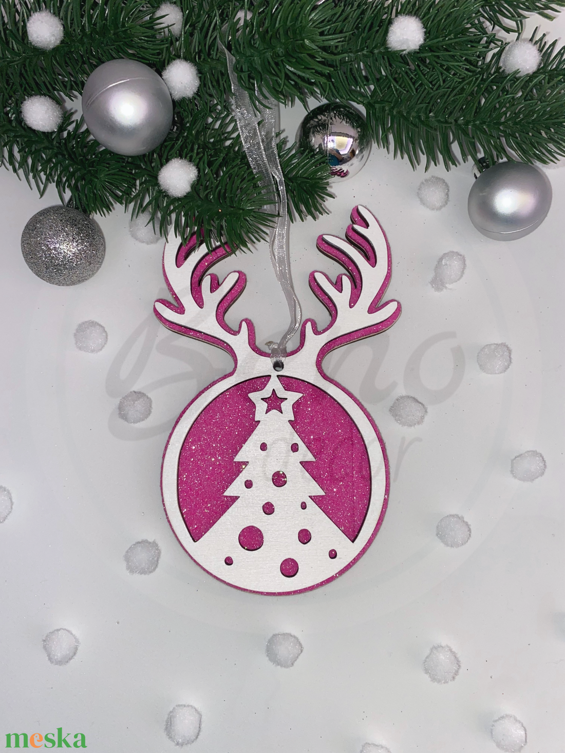 Karácsonyfadísz - karácsonyfa mintával - karácsony - karácsonyi lakásdekoráció - karácsonyfadíszek - Meska.hu