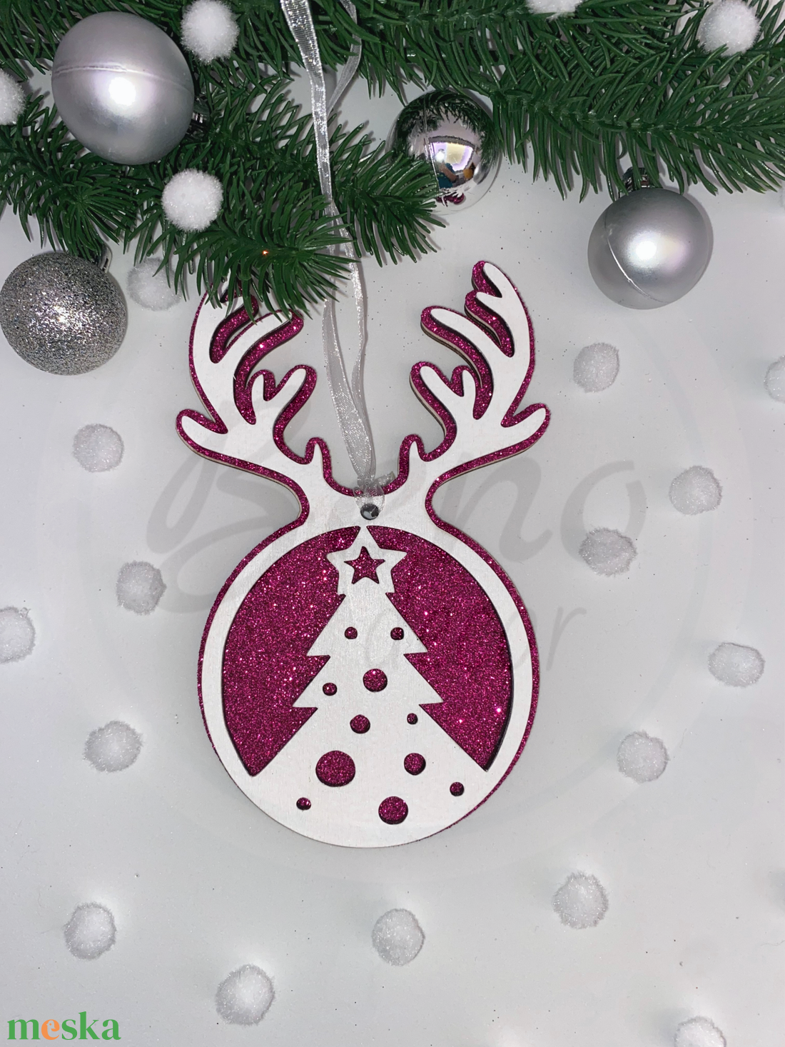 Karácsonyfadísz - karácsonyfa mintával - karácsony - karácsonyi lakásdekoráció - karácsonyfadíszek - Meska.hu