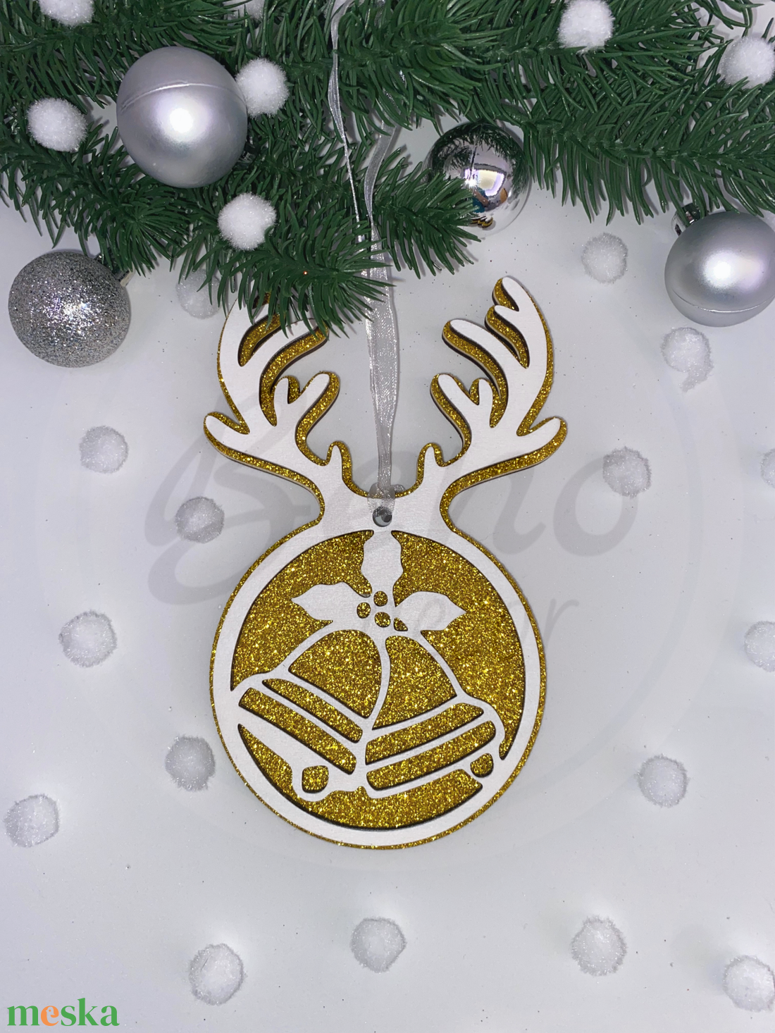 Karácsonyfadísz - harang mintával - karácsony - karácsonyi lakásdekoráció - karácsonyfadíszek - Meska.hu