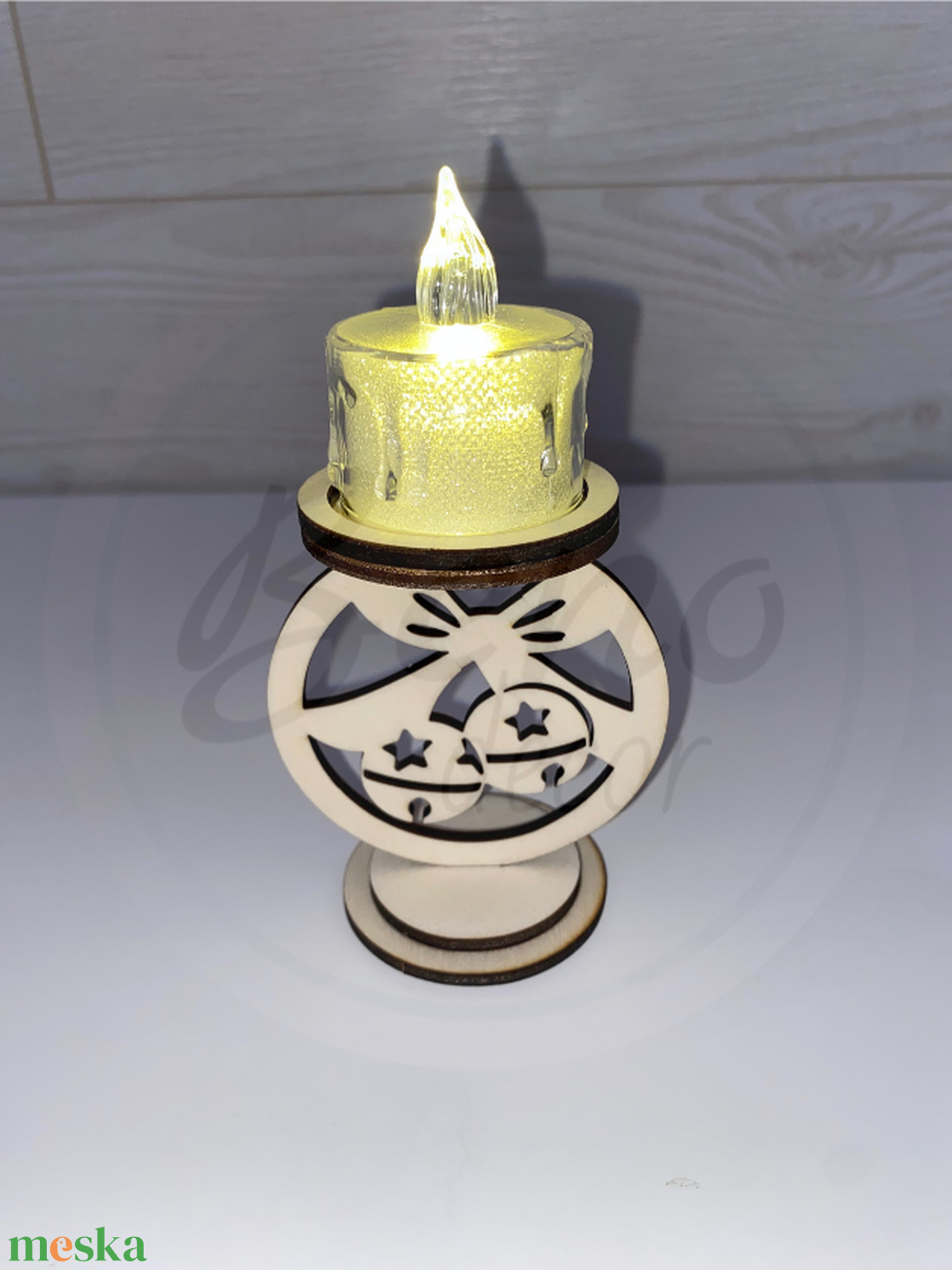 Karácsonyi gyertyatartó - csengő mintával - otthon & életmód - gyertya, illat, aroma - gyertyatartó - Meska.hu