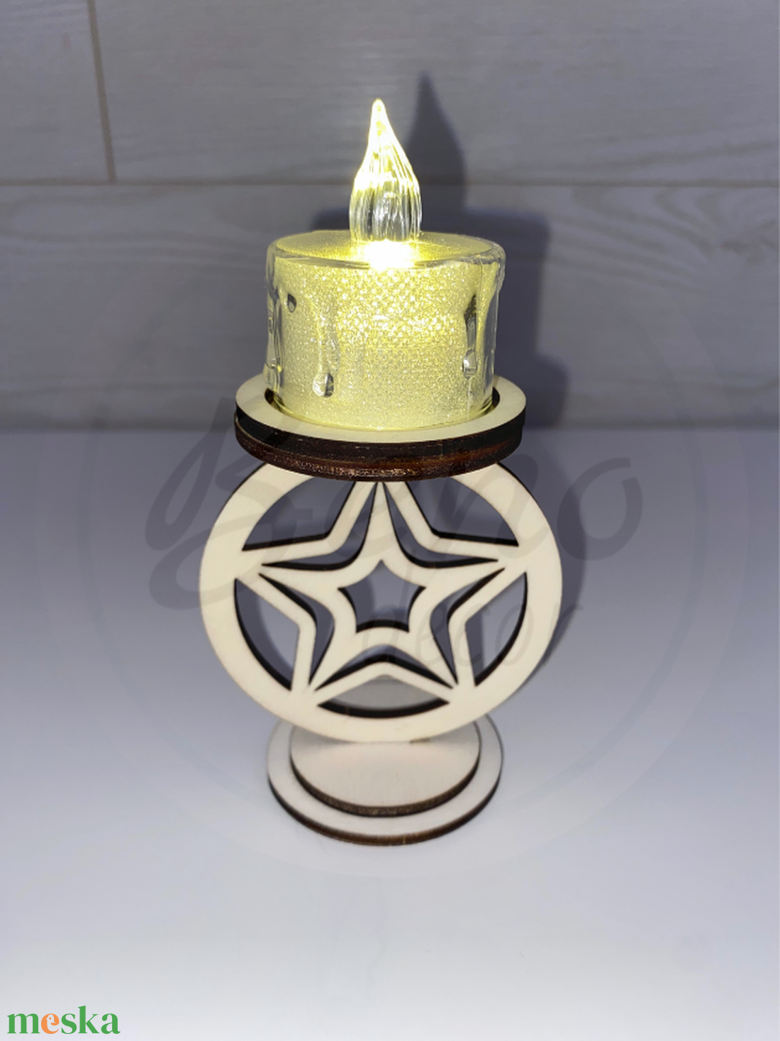 Karácsonyi gyertyatartó - csillag mintával - otthon & életmód - gyertya, illat, aroma - gyertyatartó - Meska.hu