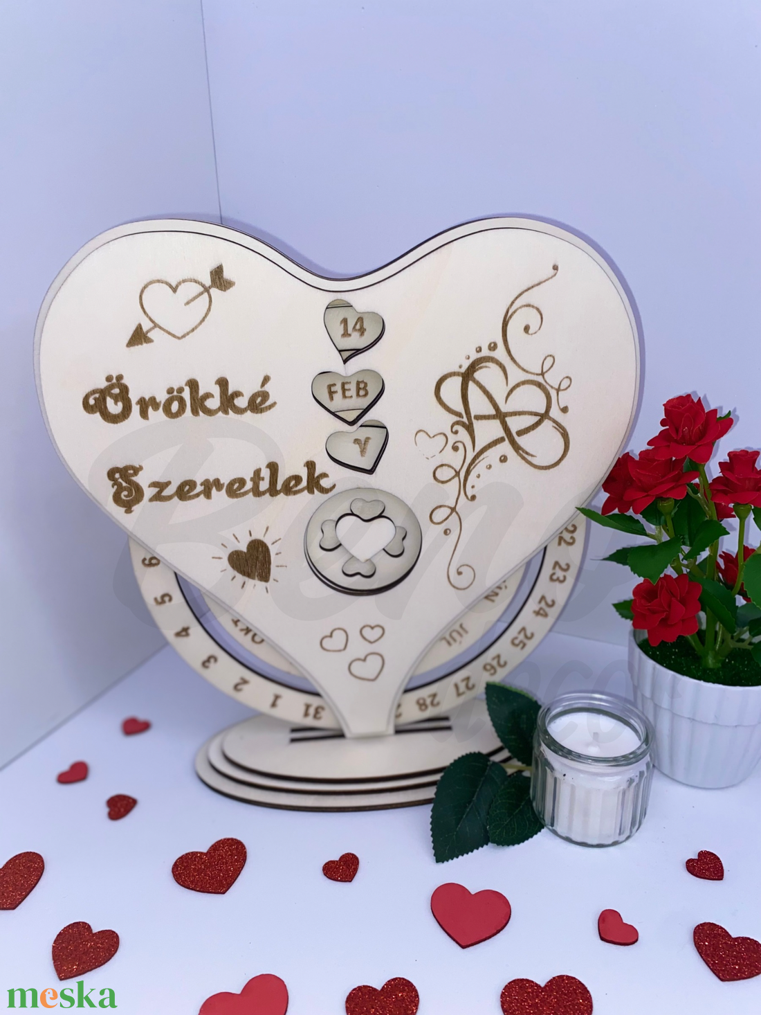 Szív alakú öröknaptár - Örökké Szeretlek felirattal - otthon & életmód - dekoráció - fali és függő dekoráció - falinaptár & öröknaptár - Meska.hu Szív alakú öröknaptár - Örökké Szeretlek felirattal - otthon & életmód - dekoráció - fali és függő dekoráció - falinaptár & öröknaptár - Meska.hu