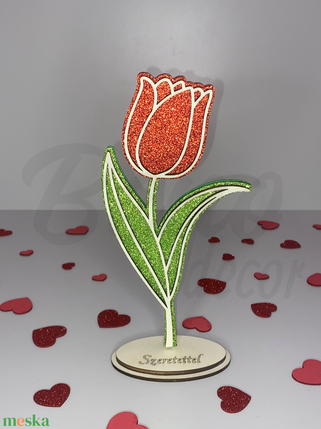 Glitteres fa tulipán dísz - otthon & életmód - dekoráció - asztal és polc dekoráció - asztaldísz - Meska.hu Glitteres fa tulipán dísz - otthon & életmód - dekoráció - asztal és polc dekoráció - asztaldísz - Meska.hu