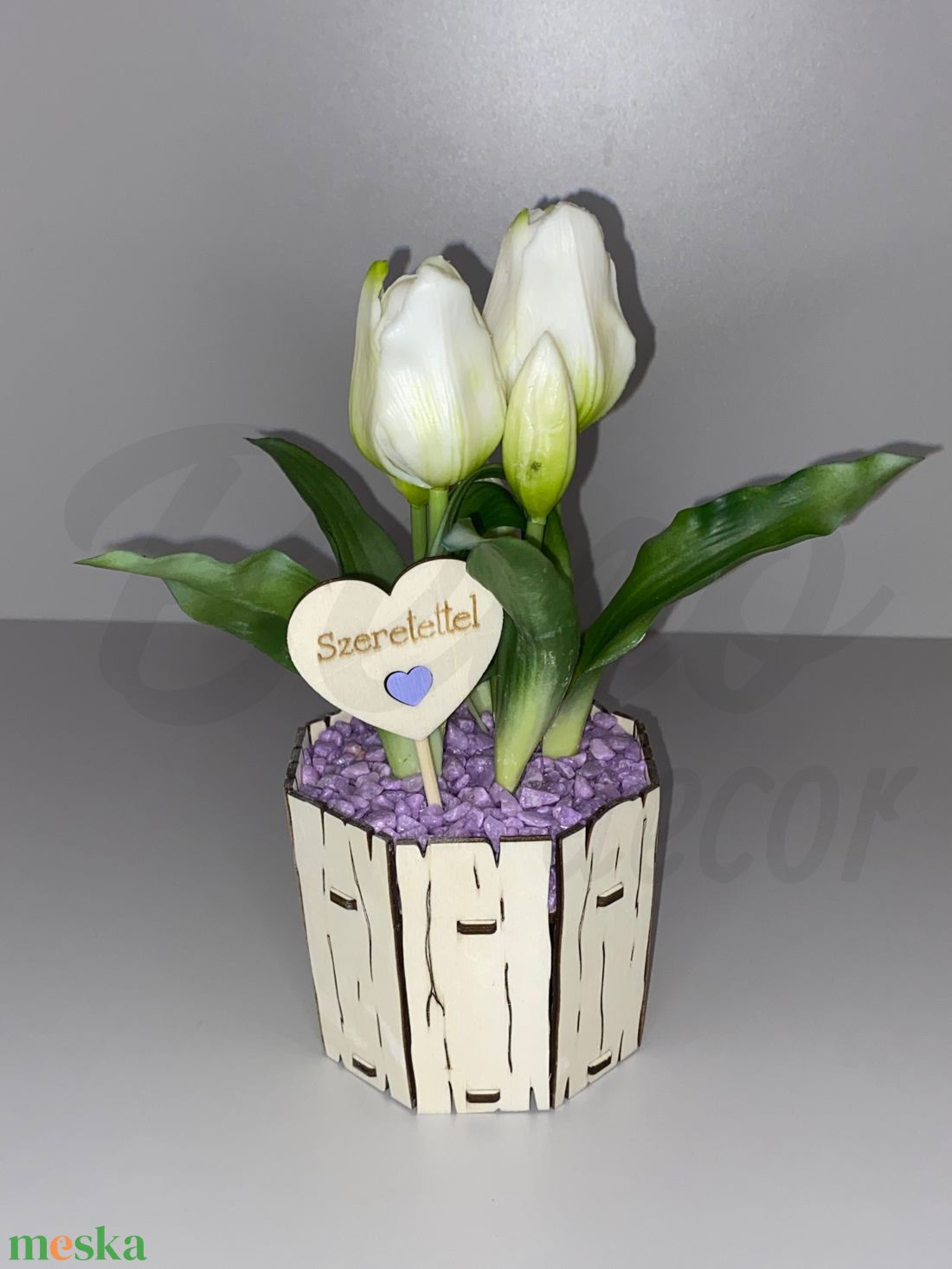 Cserepes tulipán - fehér - otthon & életmód - dekoráció - virágdísz és tartó - csokor & virágdísz - Meska.hu Cserepes tulipán - fehér - otthon & életmód - dekoráció - virágdísz és tartó - csokor & virágdísz - Meska.hu