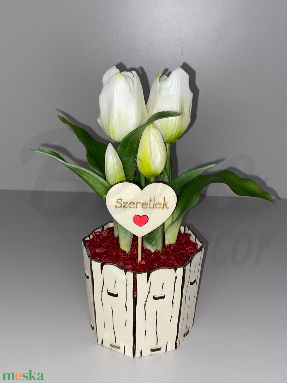 Cserepes tulipán - fehér - otthon & életmód - dekoráció - virágdísz és tartó - csokor & virágdísz - Meska.hu Cserepes tulipán - fehér - otthon & életmód - dekoráció - virágdísz és tartó - csokor & virágdísz - Meska.hu