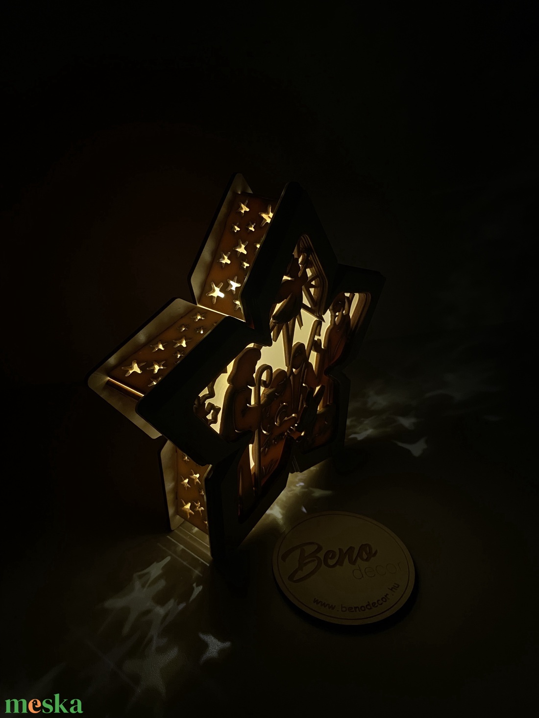 Betlehemes csillag alakú fa LED dekoráció - karácsony - karácsonyi lakásdekoráció - karácsonyi fénydekoráció - Meska.hu