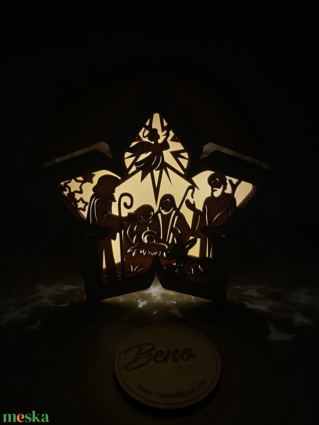 Betlehemes csillag alakú fa LED dekoráció - karácsony - karácsonyi lakásdekoráció - karácsonyi fénydekoráció - Meska.hu