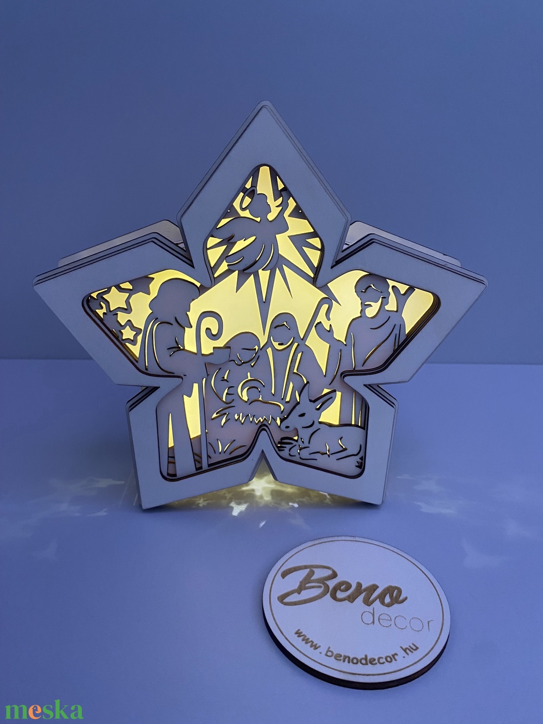 Betlehemes csillag alakú fa LED dekoráció - karácsony - karácsonyi lakásdekoráció - karácsonyi fénydekoráció - Meska.hu